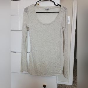 Cream with Silver long sleeve top Express size L